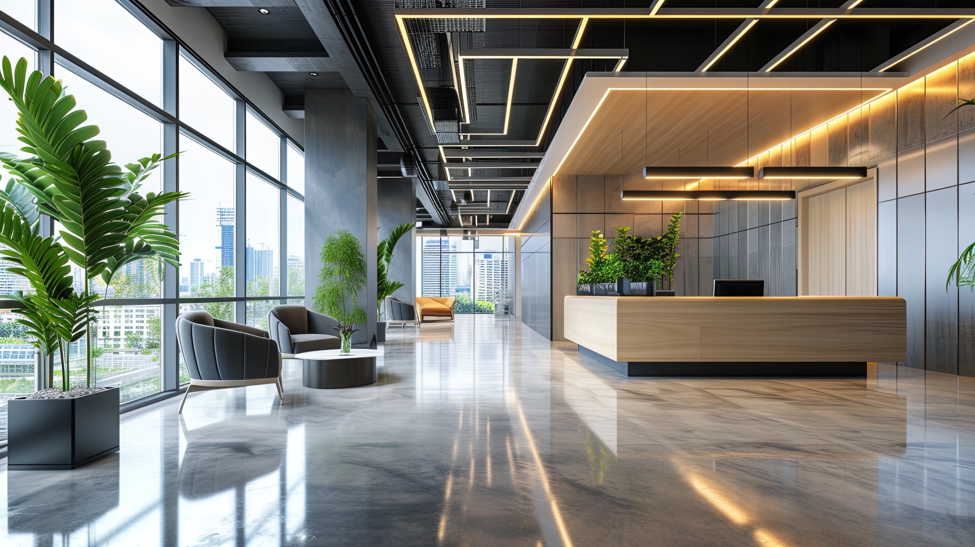 Showroom z recepcją