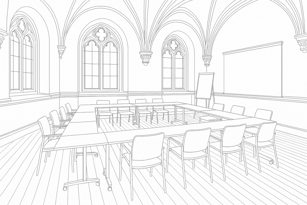 sala szkoleniowa w historycznym budynku - projekt