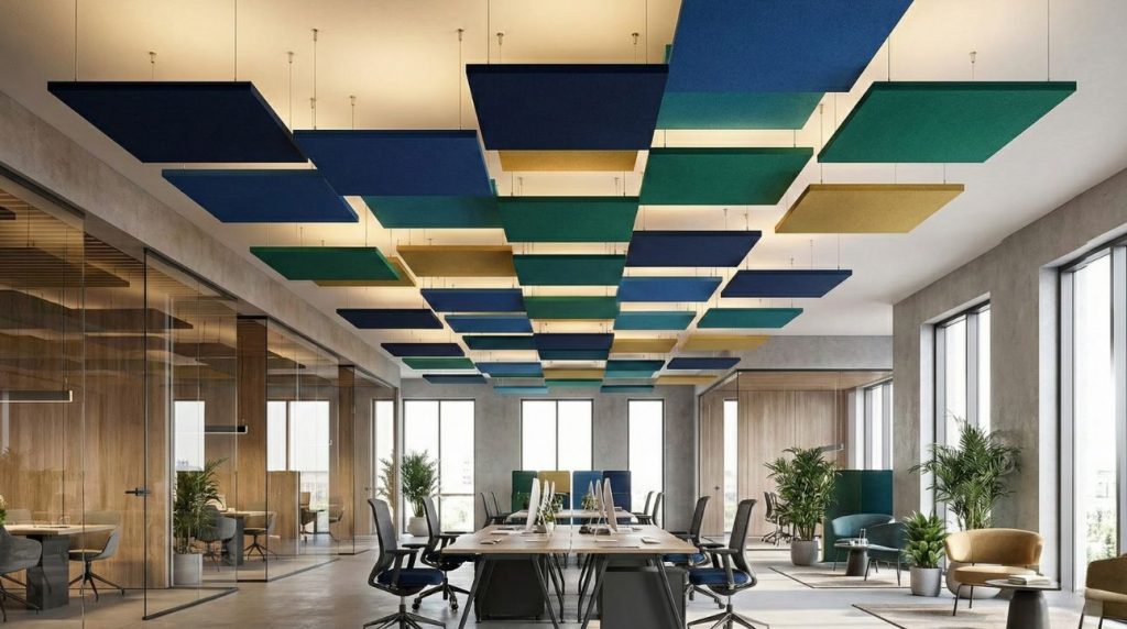 wiszące panele akustyczne